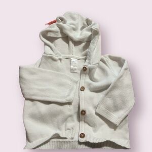 Carter’s baby sweater with ears on the hood. Size 12 months.